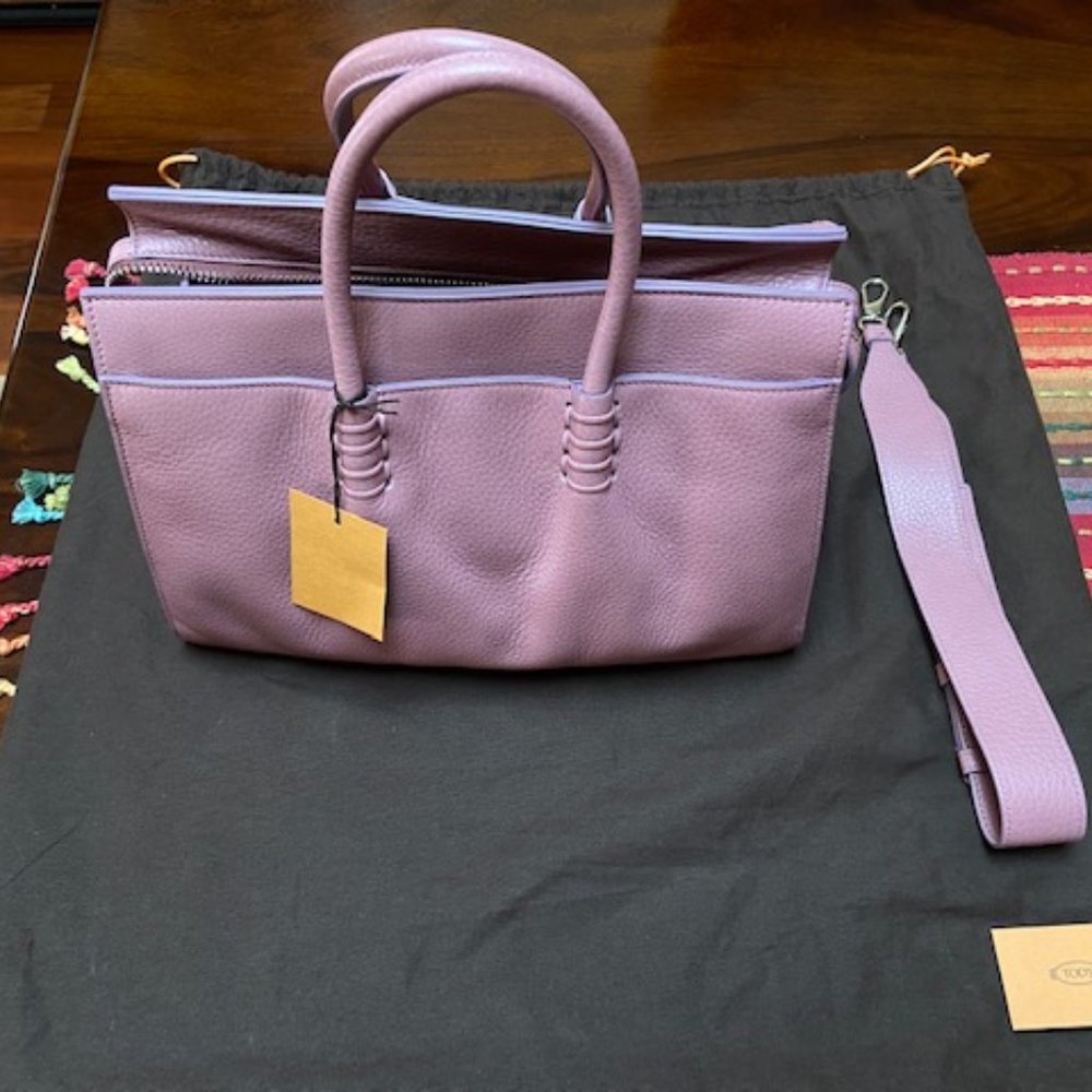 Tod's Ldm Bauletto Medio Pink Leather Tote